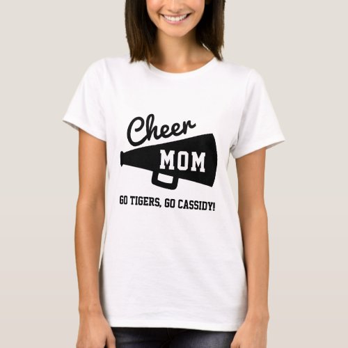 Cheer Mom Cheerleading Custom Team  Name Gray T_Shirt