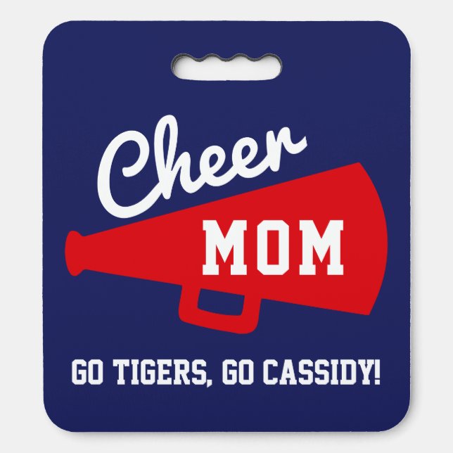 Cheer Mom Cheerleading Custom Team & Name  Seat Cu (Front Vertical)