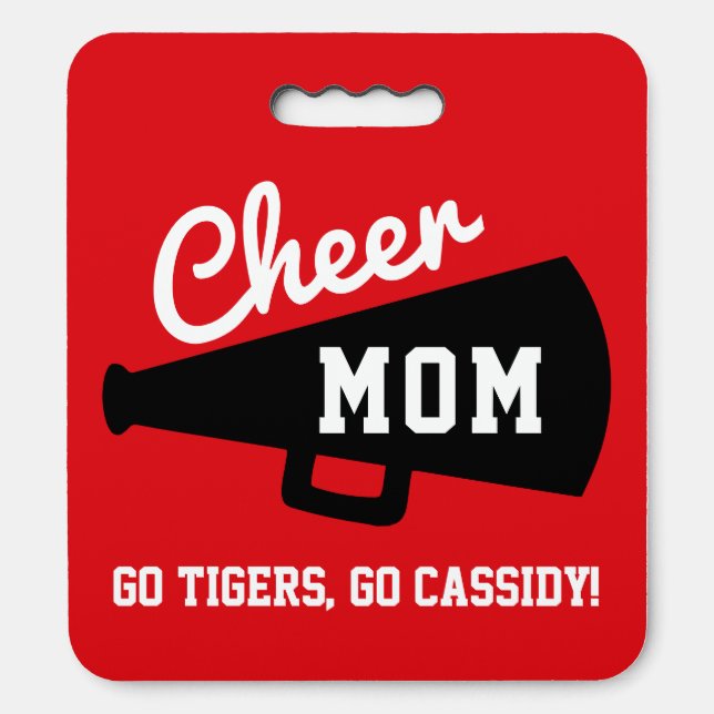Cheer Mom Cheerleading Custom Team & Name Seat Cushion (Front Vertical)