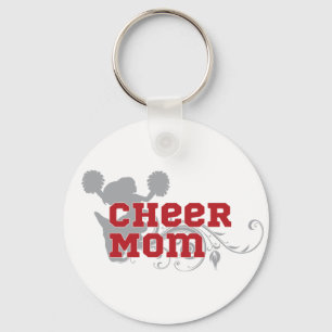 Cheer Mom Cheerleading Keychain Button