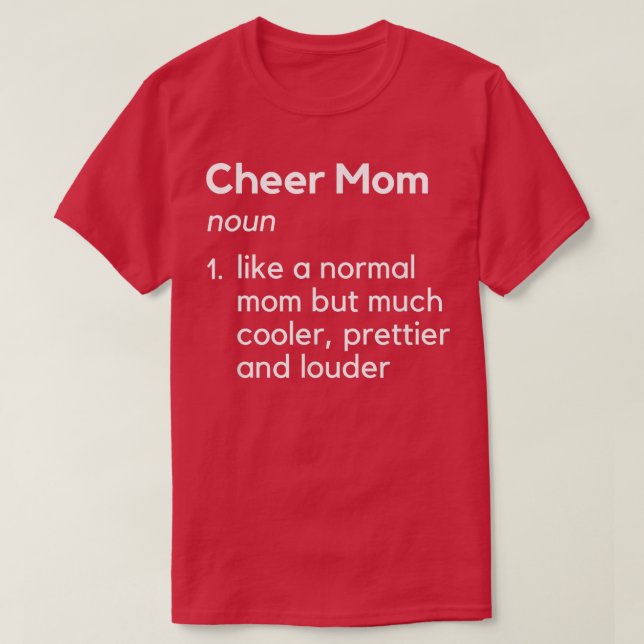 Cheer Mom Definition Cheerleader Matching Parents  T-Shirt (Design Front)
