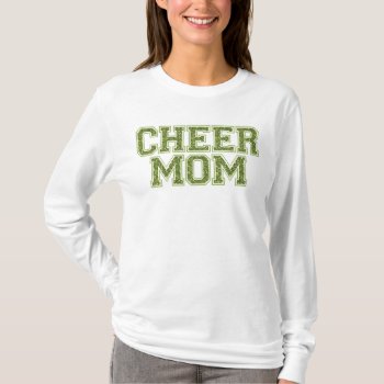 Cheer Mom Green Glitter T-shirt by wrkdesigns at Zazzle