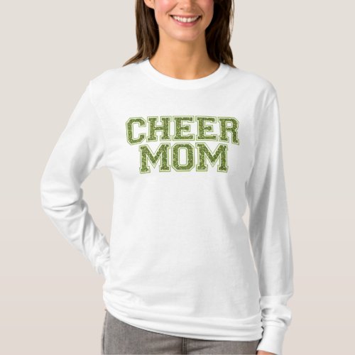 Cheer Mom Green Glitter T_Shirt