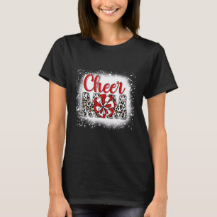 Cheer Mom Leopard Cheerleader Bleached Mother's Da T-Shirt