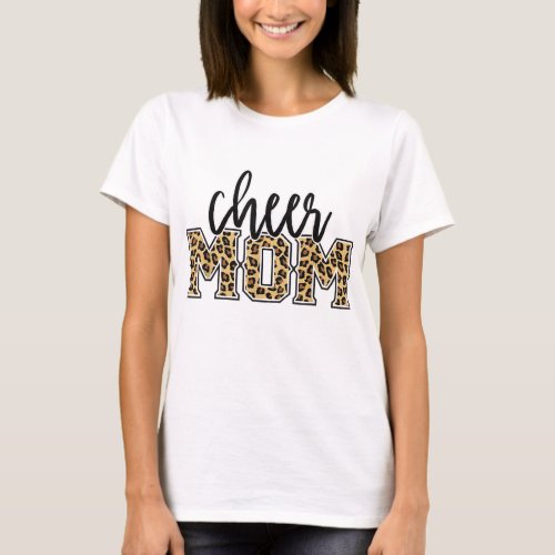 Cheer Mom Leopard Print Womens Proud Cheerleader M T_Shirt