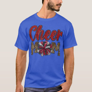Cheer Mom Leopard Proud Cheerleader Mother Cute Te T-Shirt