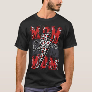 Cheer Mom Lightning Bolt Leopard Cheetah Print Che T-Shirt