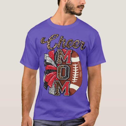 Cheer Mom Maroon Leopard Letters Cheer Pom Poms3 T_Shirt