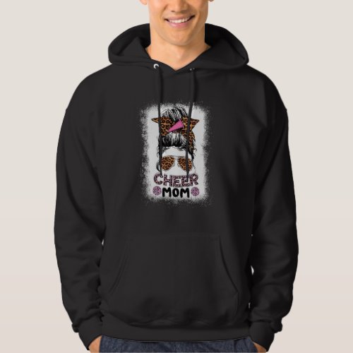 Cheer Mom Messy Bun Proud Cheerleader Mom Mothers  Hoodie