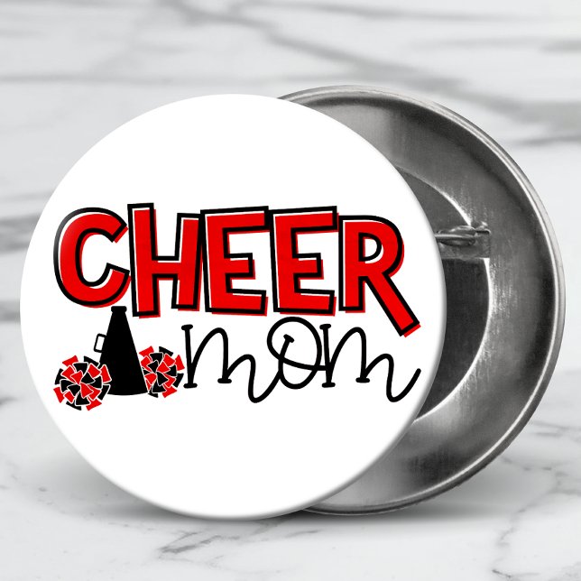 Cheer Mom Modern Typography Button (Creator Uploaded)