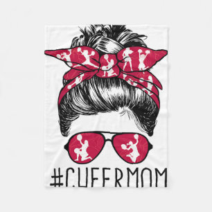 Cheer Mom Orange And Black Cheerleading Matching P Fleece Blanket