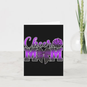 Cheer mom purple cheerleader game day cheer mama card