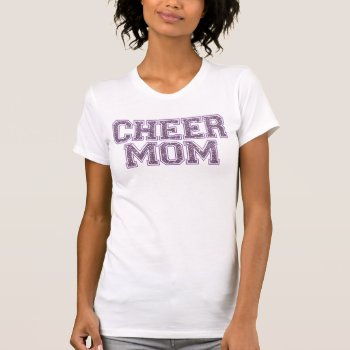 Cheer Mom Purple Glitter T-shirt by wrkdesigns at Zazzle
