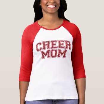 Cheer Mom Red Glitter T-shirt by wrkdesigns at Zazzle