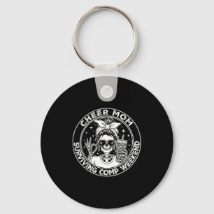 Cheer Mom Surviving Comp Weekend Funny Cheerleadin Keychain