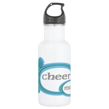 Cheer Mom Swirl Water Bottle by PolkaDotTees at Zazzle