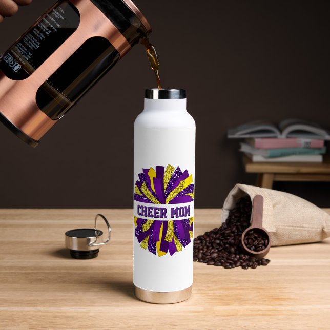 Cheer Mom Water Bottle (Coffee (Rotated))