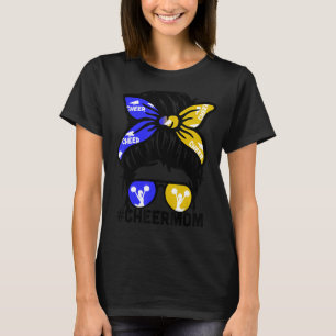 Cheer Mother Mama Blue & Gold Cheerleading Mom Mes T-Shirt