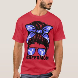 Cheer Mother Mama Blue Megaphone Cheerleading Mom T-Shirt