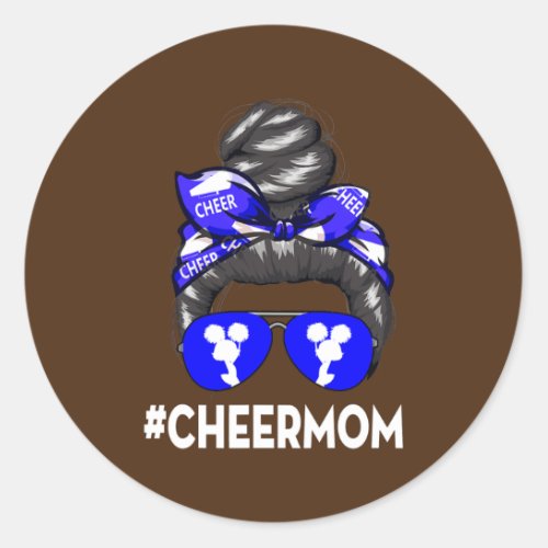 Cheer Mother Mama Parents Cheerleading Mom messy Classic Round Sticker