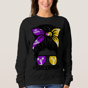 Cheer Mother Mama Puple & Gold Cheerleading Mom Me Sweatshirt