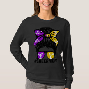 Cheer Mother Mama Puple & Gold Cheerleading Mom Me T-Shirt