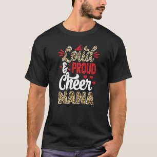 Cheer Nana Biggest Fan Leopard Print And Pom Pom T-Shirt