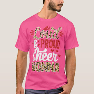 Cheer Nonna Biggest Fan Leopard Print And Pom Pom T-Shirt