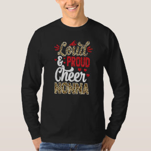 Cheer Nonna Biggest Fan Leopard Print And Pom Pom T-Shirt