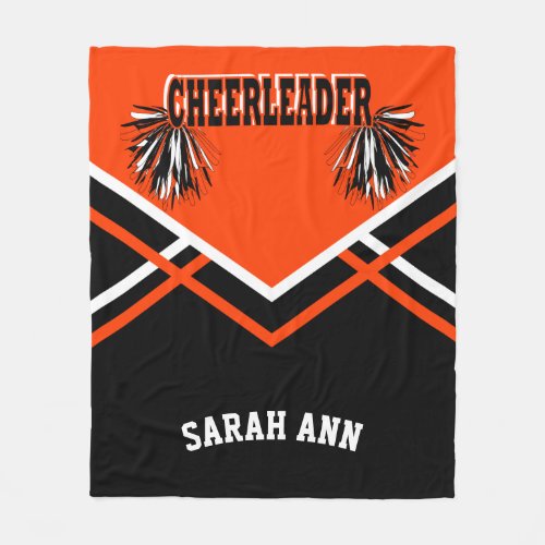 Cheer Orange  Cheerleader Outfit Style Fleece Blanket