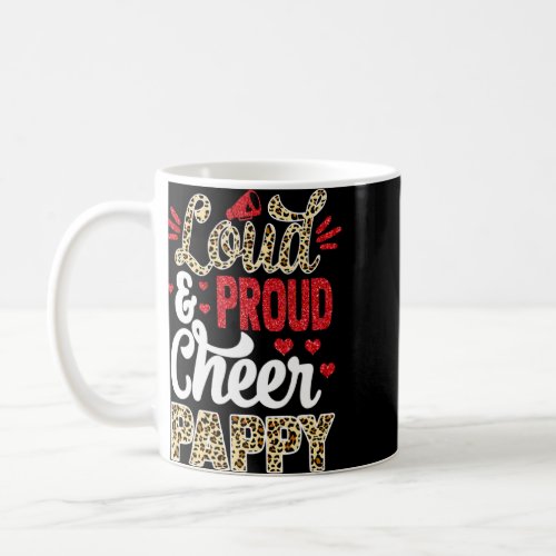 Cheer Pappy Biggest Fan Leopard Print And Pom Pom  Coffee Mug