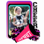 Cheer Photo Frame Cutout<br><div class="desc">Colorful Cheer photo frame, customizable with your favorite picture, make it into an ornament, a keychain, or a freestanding frame. Makes a wonderful personalized gift for the birthdays and holidays.</div>