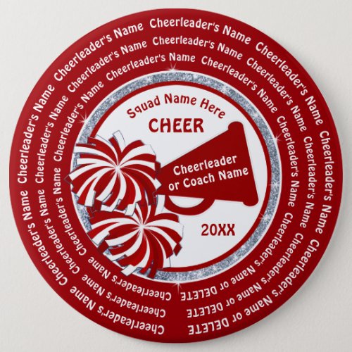 CHEER Pins for Backpacks 1 to 6 inch PERSONALIZED