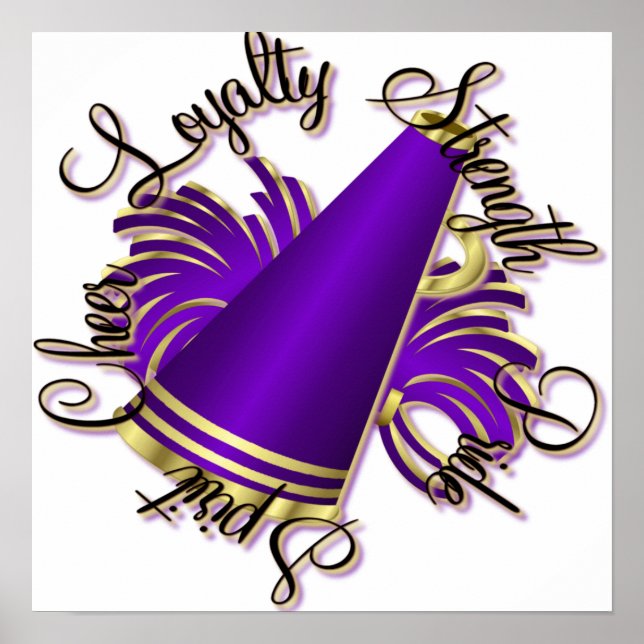 Cheer Purple and Gold Qualities Poster (Front)