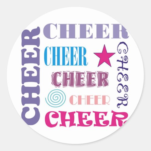Cheer Repeating Classic Round Sticker