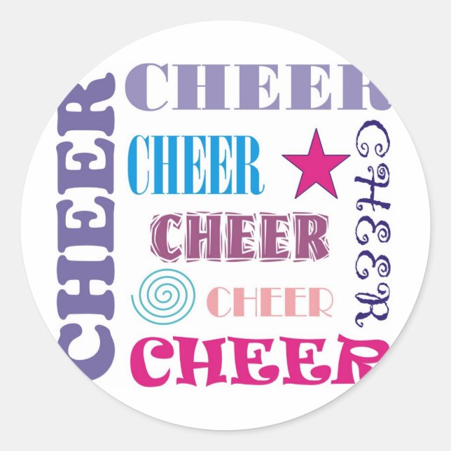 Cheer Repeating Classic Round Sticker (Front)