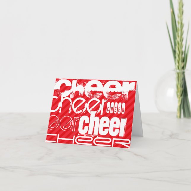 Cheer; Scarlet Red Stripes Card (Front)