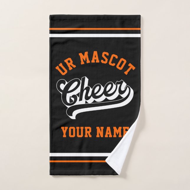 Cheer Script, Custom Name, Cheer Team Personalized Hand Towel (Hand Towel)