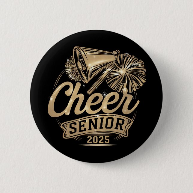 Cheer Senior 2025 Cheerleader Graduation Class Of Button (Front)