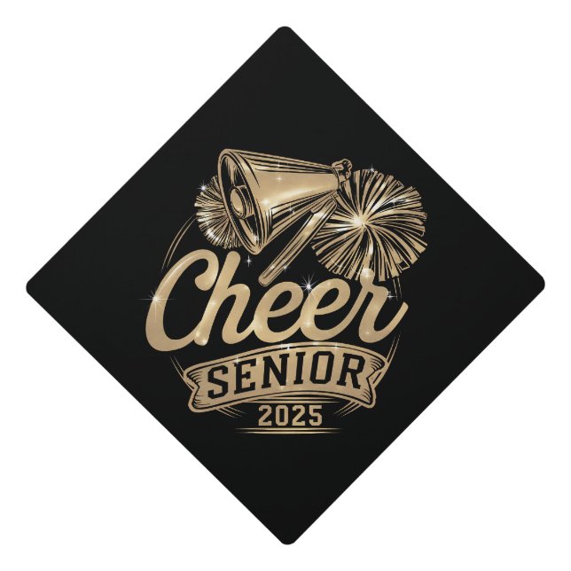 Cheer Senior 2025 Cheerleader Graduation Class Of Cap Topper (Front)