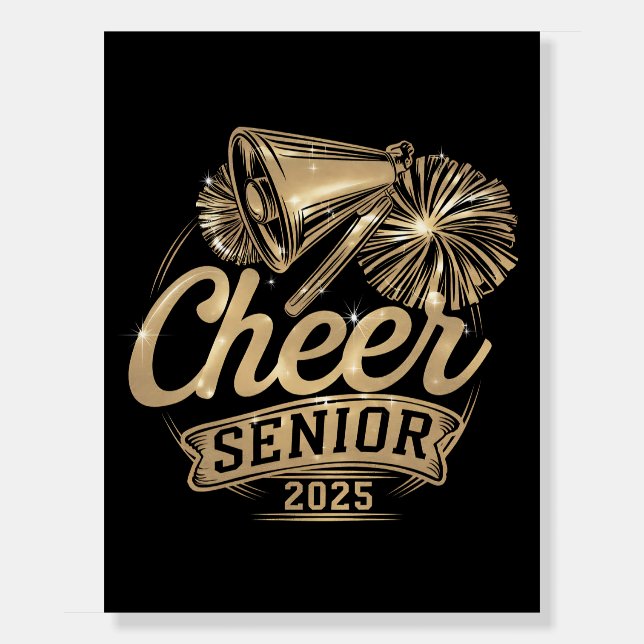 Cheer Senior 2025 Cheerleader Graduation Class Of Foam Board (Front)