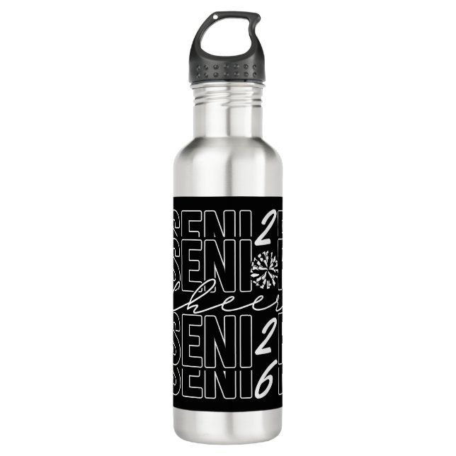 Cheer Senior 2026 Stainless Steel Water Bottle (Front)