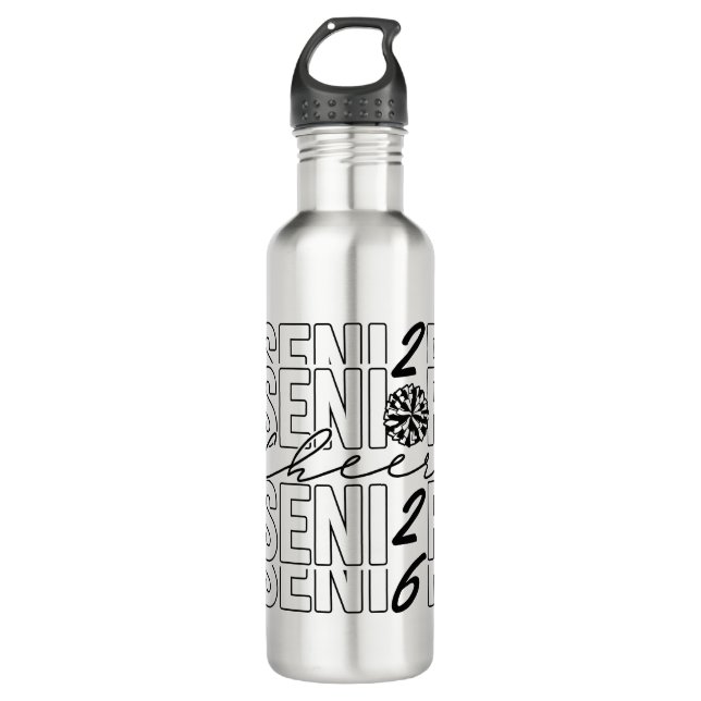 Cheer Senior 2026 Stainless Steel Water Bottle (Front)