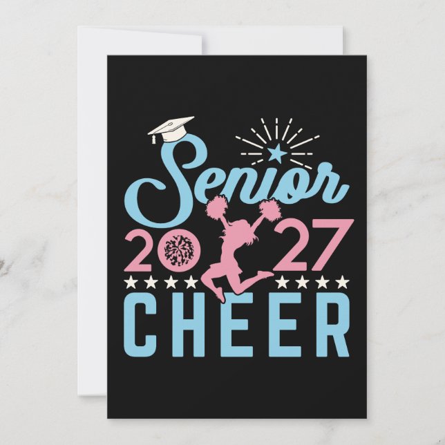 Cheer Senior 2027 Cheerleading Graduate Invitation (Front)