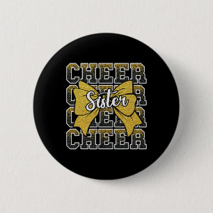 Cheer Sister Bow Sport Cheerleader Cheerleading Ye Button