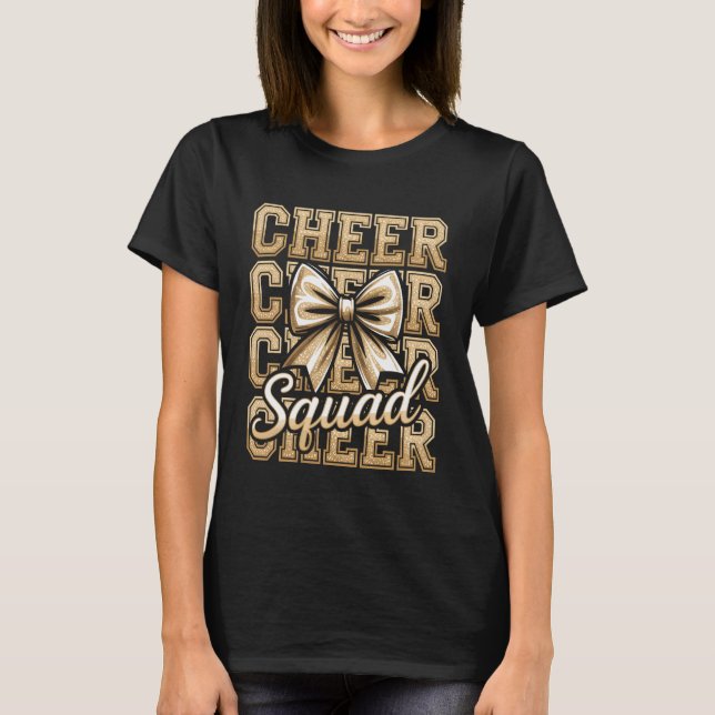Cheer Squad Gold Funny Sport Cheerleader Cheerlead T-Shirt (Front)