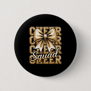 Cheer Squad Gold Funny Srt Cheerleader Cheerleadin Button