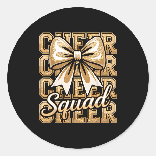 Cheer Squad Gold Funny Srt Cheerleader Cheerleadin Classic Round Sticker (Front)