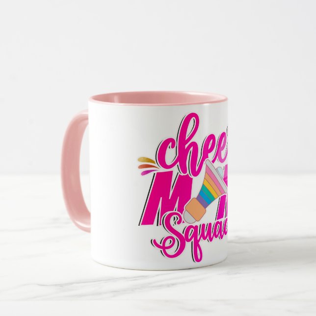 Cheer Squad Mom Rainbow Coffee Mug (Front Left)