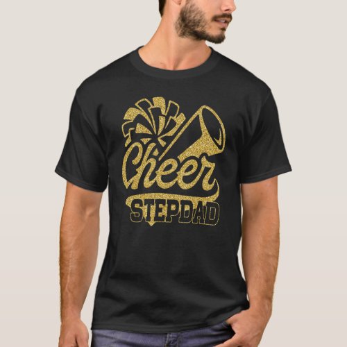 Cheer Stepdad Biggest Fan Cheerleader Fathers Day T_Shirt